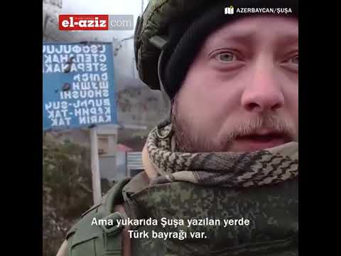 Şuşada Türk bayrağını görən rus jurnalist görün nə hala düşdü - VİDEO