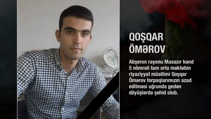 Qarabağın azadlığı uğrunda şəhid olan müəllim