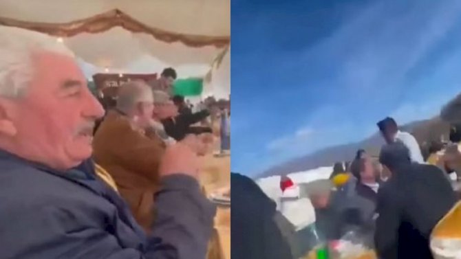 İsmayıllı rayonunda külək toy çadırını dağıtdı - Video