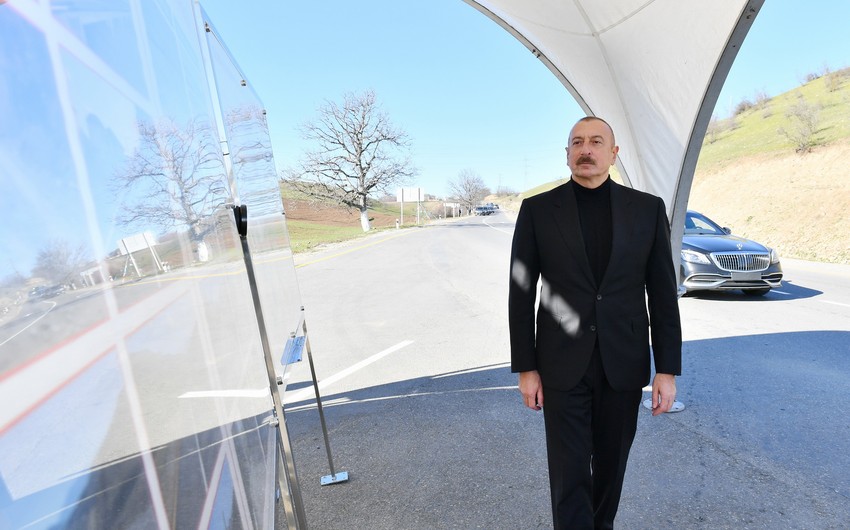 Prezident Daşaltıya gedib, tunellərin tikintisi ilə tanış olub