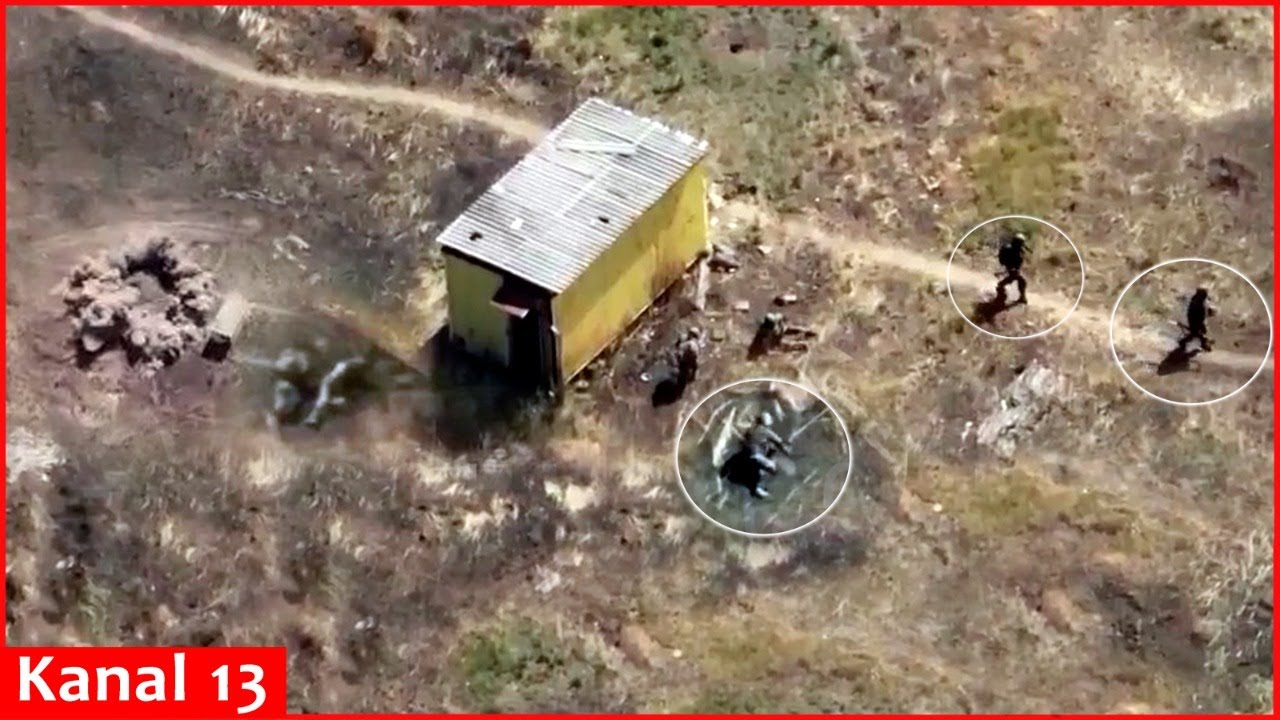 Sığınacaqları vurulan ruslar yaralıları ataraq qaçmağa başladılar - VİDEO
