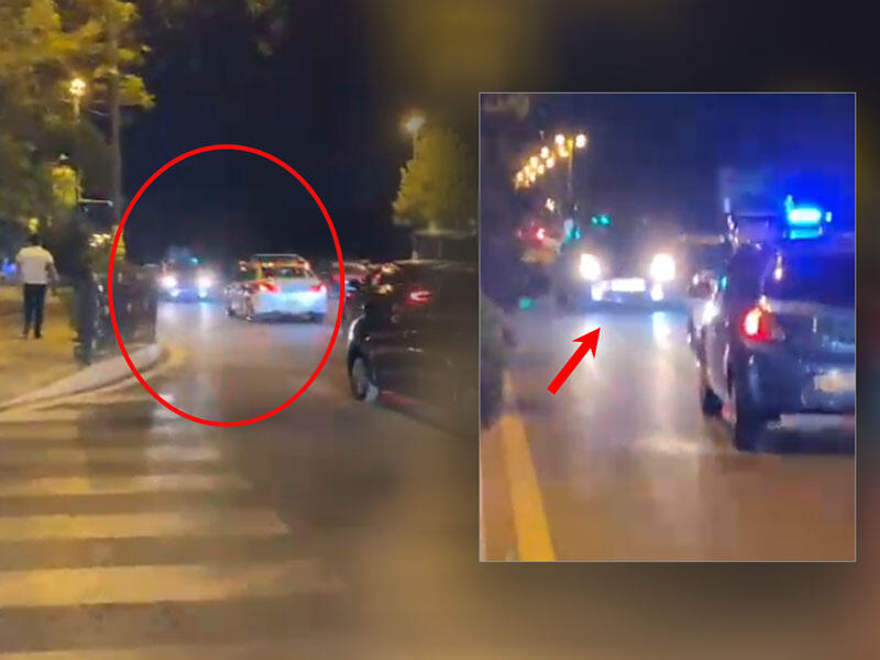 Bakıda \\\"protiv\\\" gedən \\\"Prius\\\" DYP maşını ilə üz-üzə gəldi - VİDEO