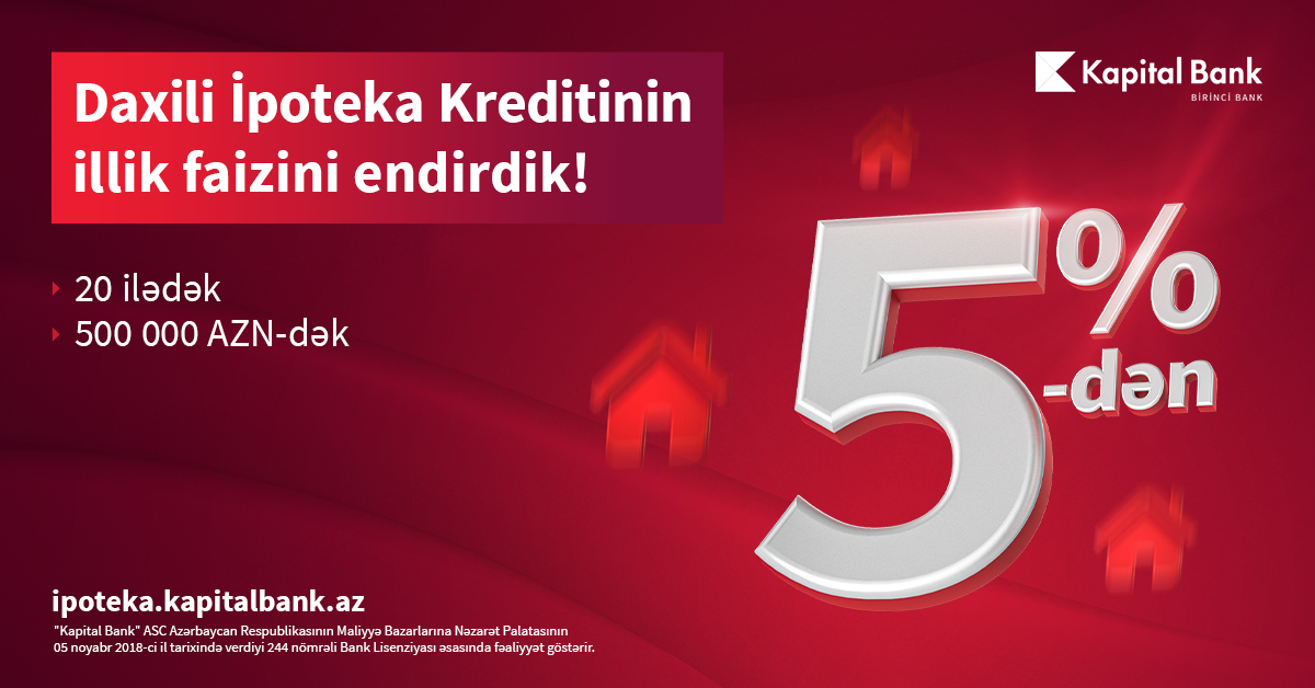 Arzuladığınız evi “Kapital Bank”la alın!