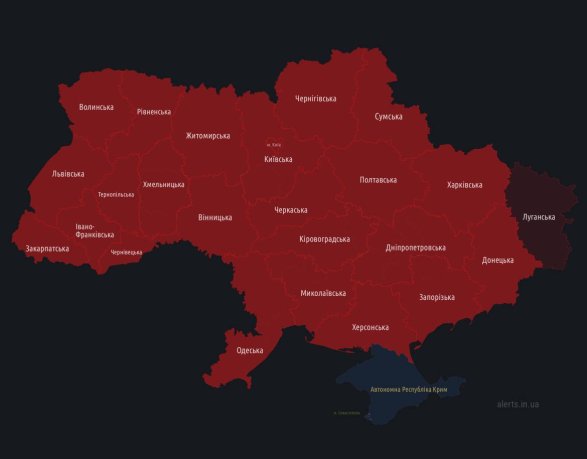 Bütün Ukrayna boyunca həyəcan elan edildi