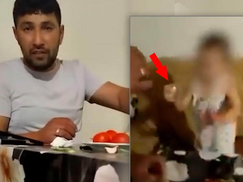Atası azyaşlı uşağa spirtli içki içirdib TELEFONA ÇƏKDİRDİ - VİDEO