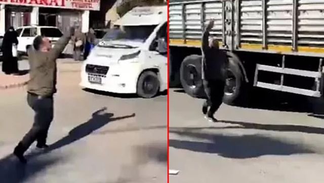 Yol davasında yük maşını sürücüsü mikroavtobus sürücüsünü öldürdü! Qan donduran anlar kamerada