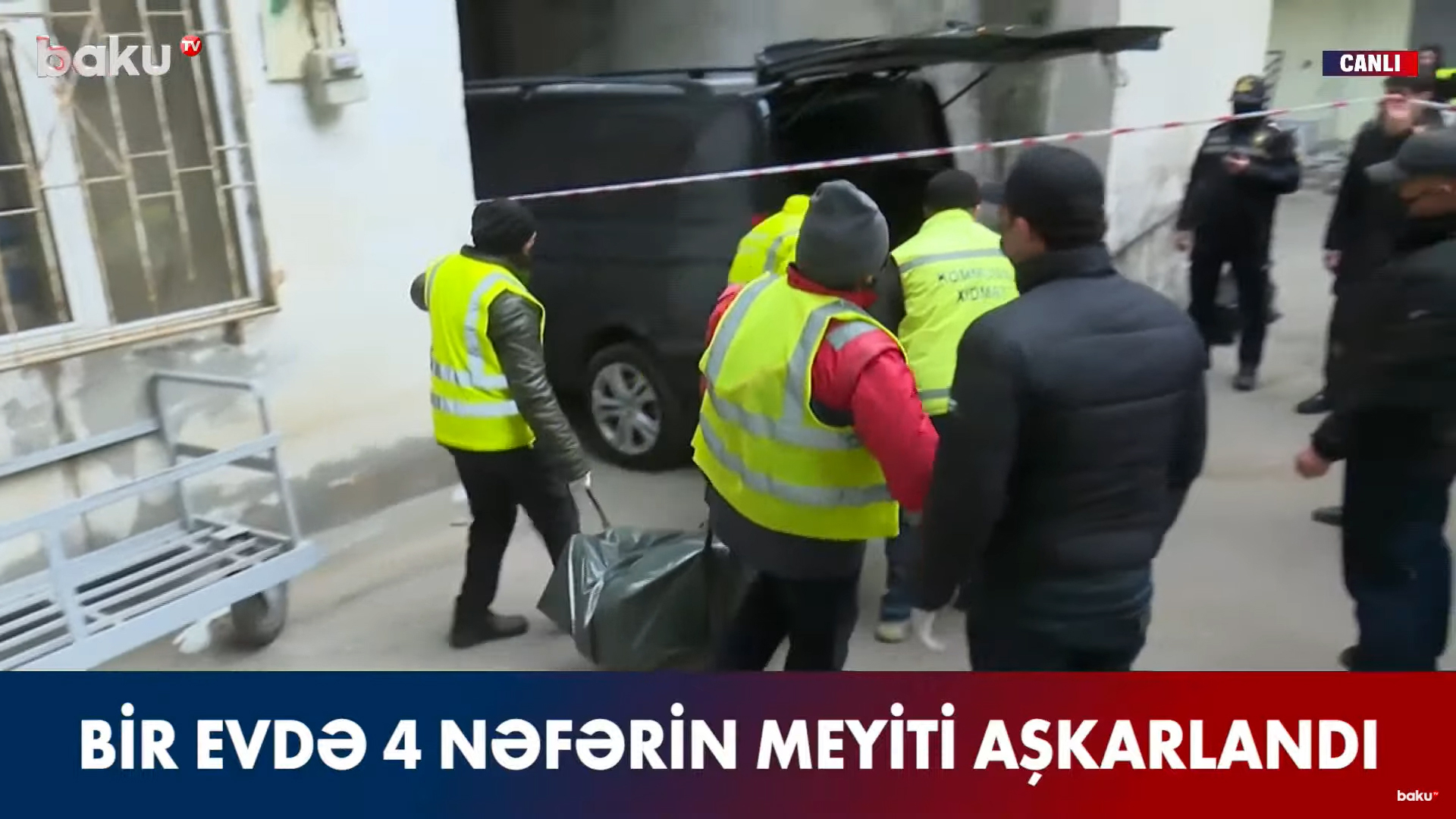 Bakıda 4 meyitin tapıldığı evdən CANLI YAYIM: Ərazini üfunət qoxusu bürüyüb