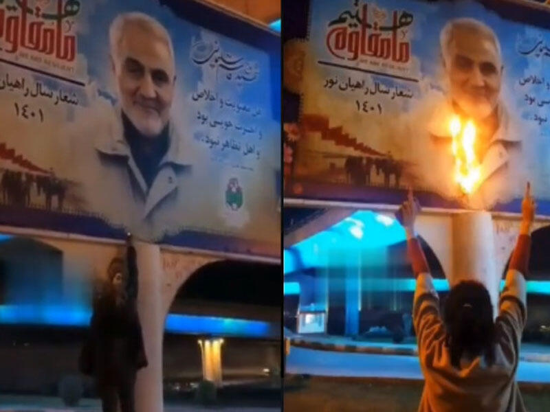 Hicabsız qadın molla rejiminə belə üsyan etdi - VİDEO