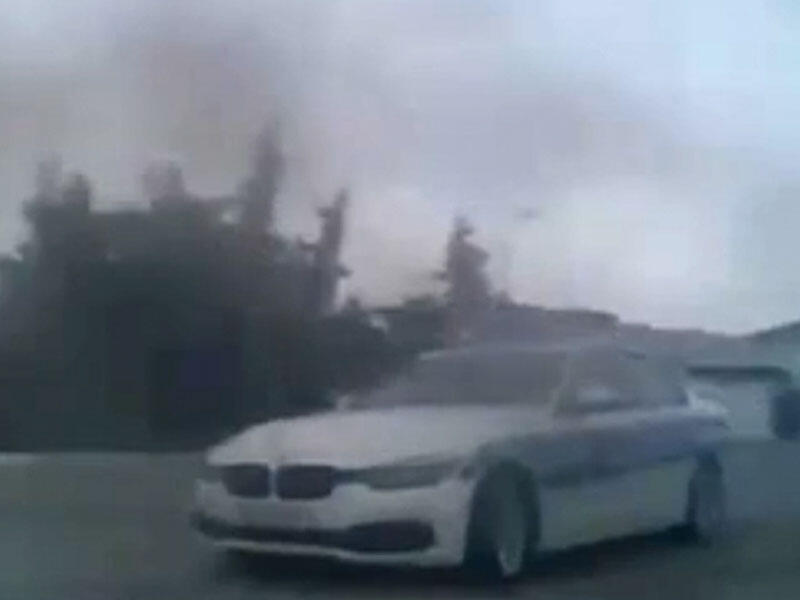 Bakıda polisin təqib etdiyi avtomobil belə aşdı - Anbaan VİDEO
