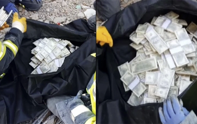 Dağıntılar altından 2 milyon dollar tapıldı - Video