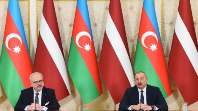 Azərbaycan və Latviya prezidentləri mətbuata bəyanatlarla çıxış etdilər
