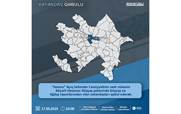 “Azərsu” rəhbərliyi qəbul keçirəcək