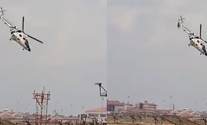 Helikopterin qəza anı kameraya düşdü