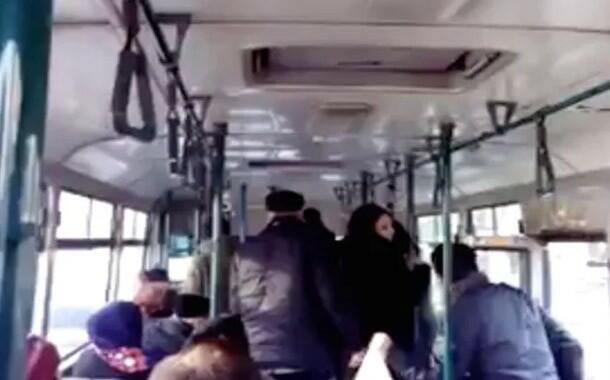 Xırdalanda avtobusda şok olay - Qadının üzünü kəsdilər