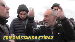 Əsir düşən hərbçilərin yaxınları Ermənistanda yolu bağladı - VİDEO