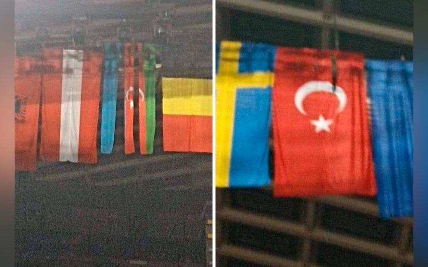 İrəvanda Azərbaycan Bayrağı cırılaraq asılıb - FOTO
