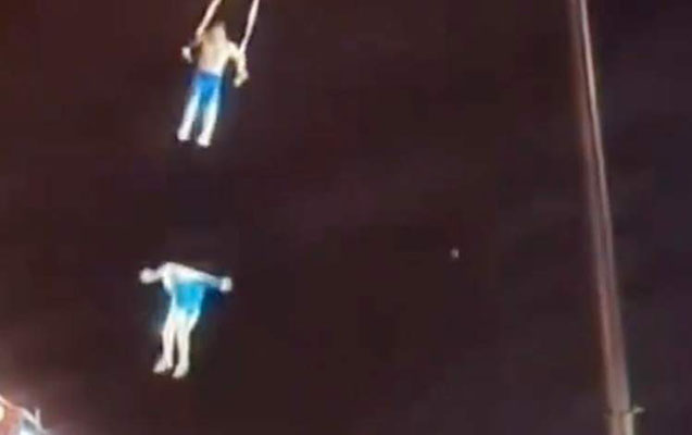 Çinli akrobat yüksəklikdən yerə çırpılaraq öldü - Video
