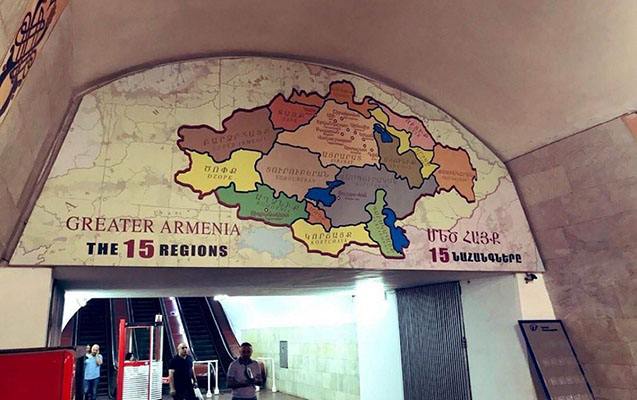 İrəvan metrosunda xəritə təxribatı - Foto