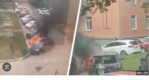 11 yaşlı uşaq yanan maşında qaldı — DƏHŞƏTLİ VİDEO