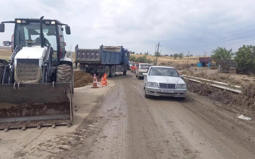 Şamaxı-Yevlax yolundakı son vəziyyət açıqlandı - YENİLƏNİB - FOTO