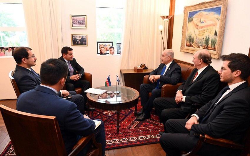 Hikmət Hacıyev Netanyahu ilə görüşdü - FOTO
