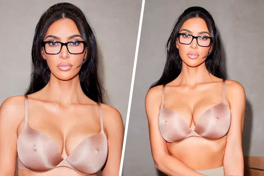 Kim Kardaşyan alt paltarında çıxdı