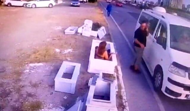 Qəbristanlıqda şok olay: Çılpaq qız... 