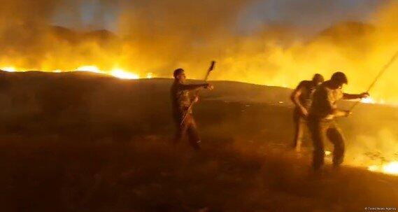 Yanğın Xocavəndə yayıldı yenilənib - VİDEO 