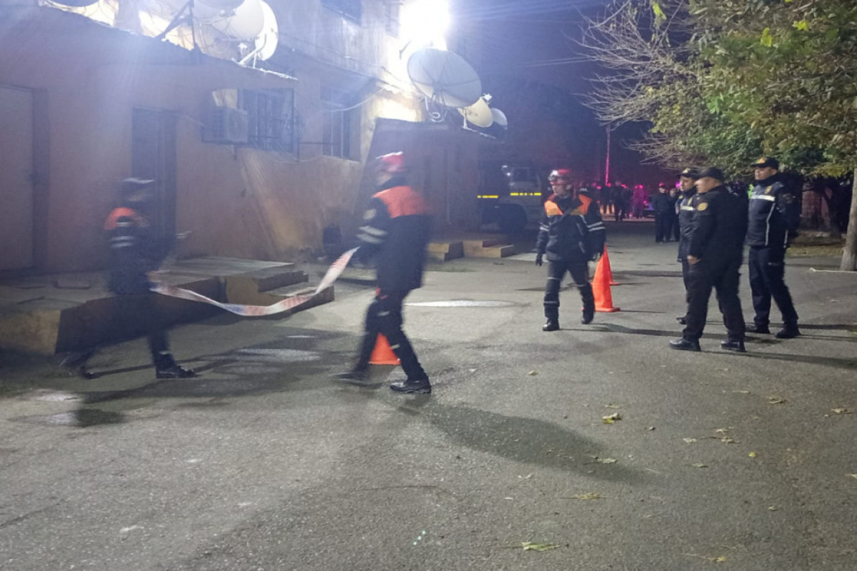 Azərbaycanda binanın döşəməsi uçdu:60 ailə evakuasiya edilib