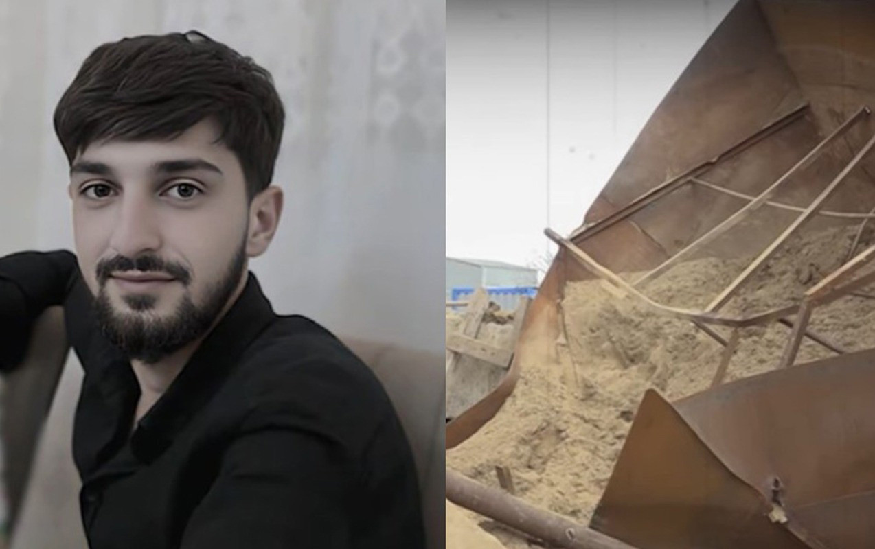 Fəhlə 20 tonluq çənin altında qalıb öldü - Video&nbsp;