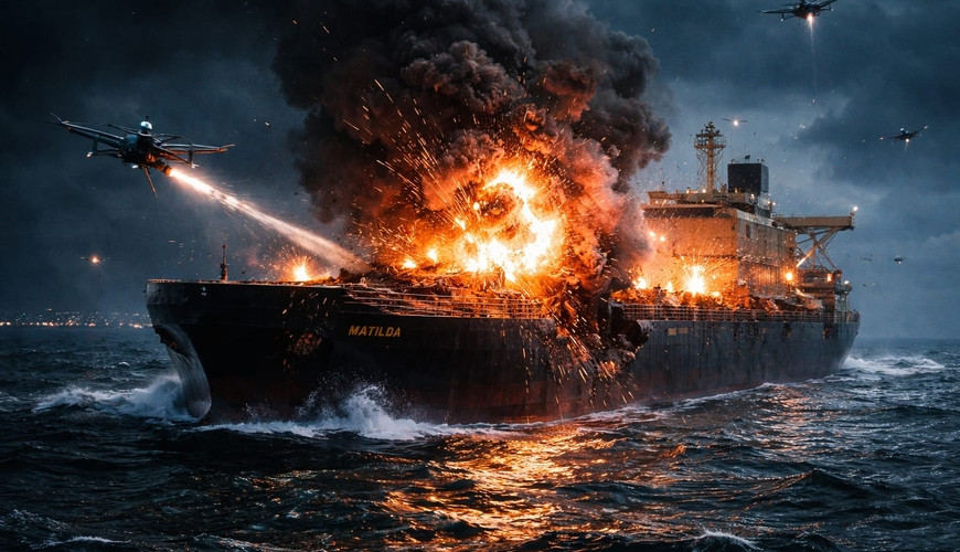 Xəzərdə müharibə alovu: Neft tankeri dronlarla vuruldu&nbsp;