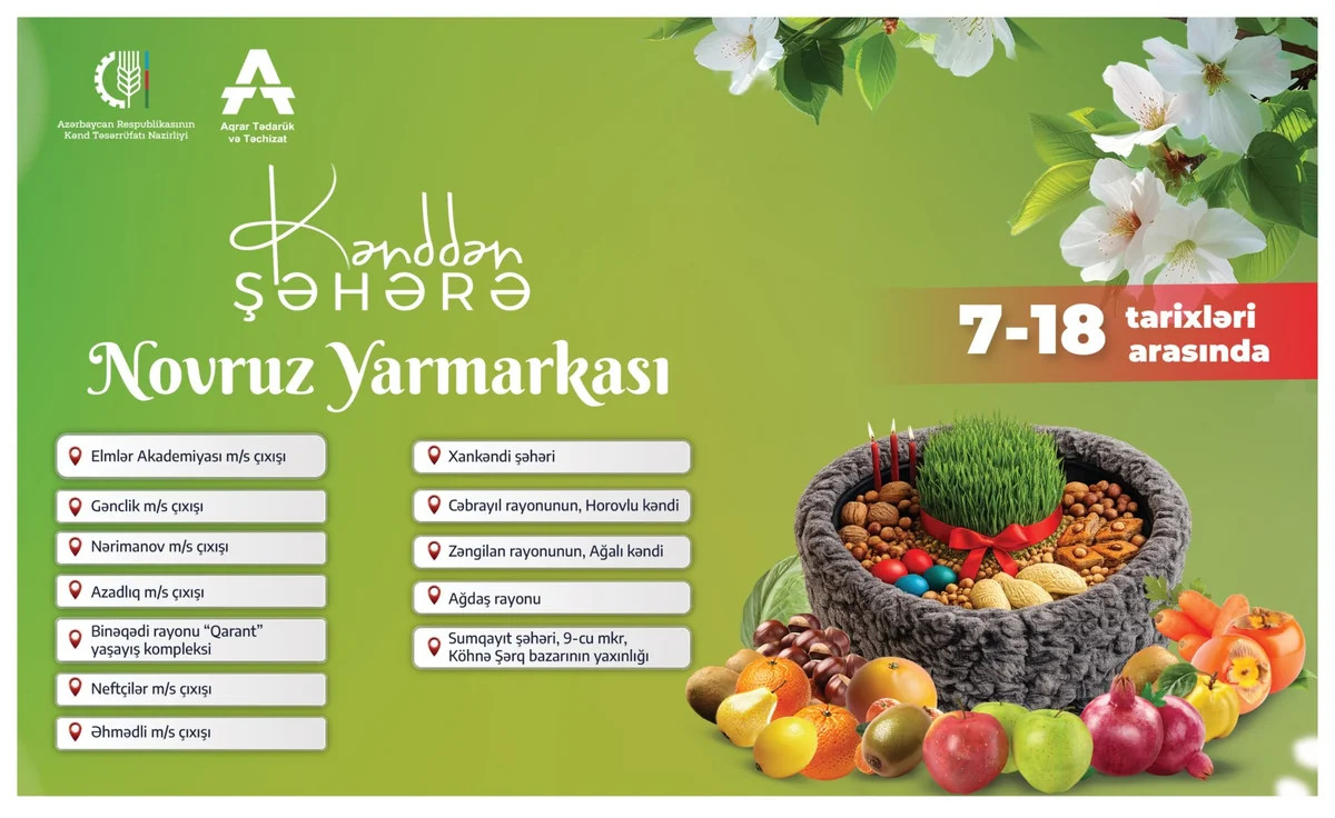 Bu ərazilərdə bayram yarmarkası olacaq - SİYAHI