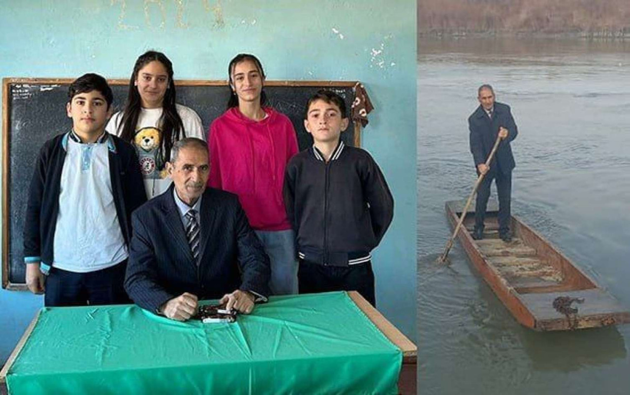 33 ildir dərsə qayıqla gedib-gəlir - VİDEO 