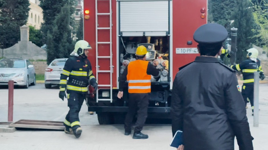 FHN Gəncədə şərti yanğın təlimi keçirib, nöqsanlar aşkar olub