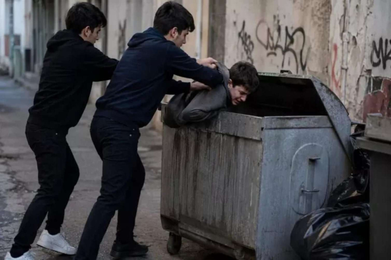 Naftalanda yeniyetməni zibil qutusuna atıb, videosunu yaydılar 
