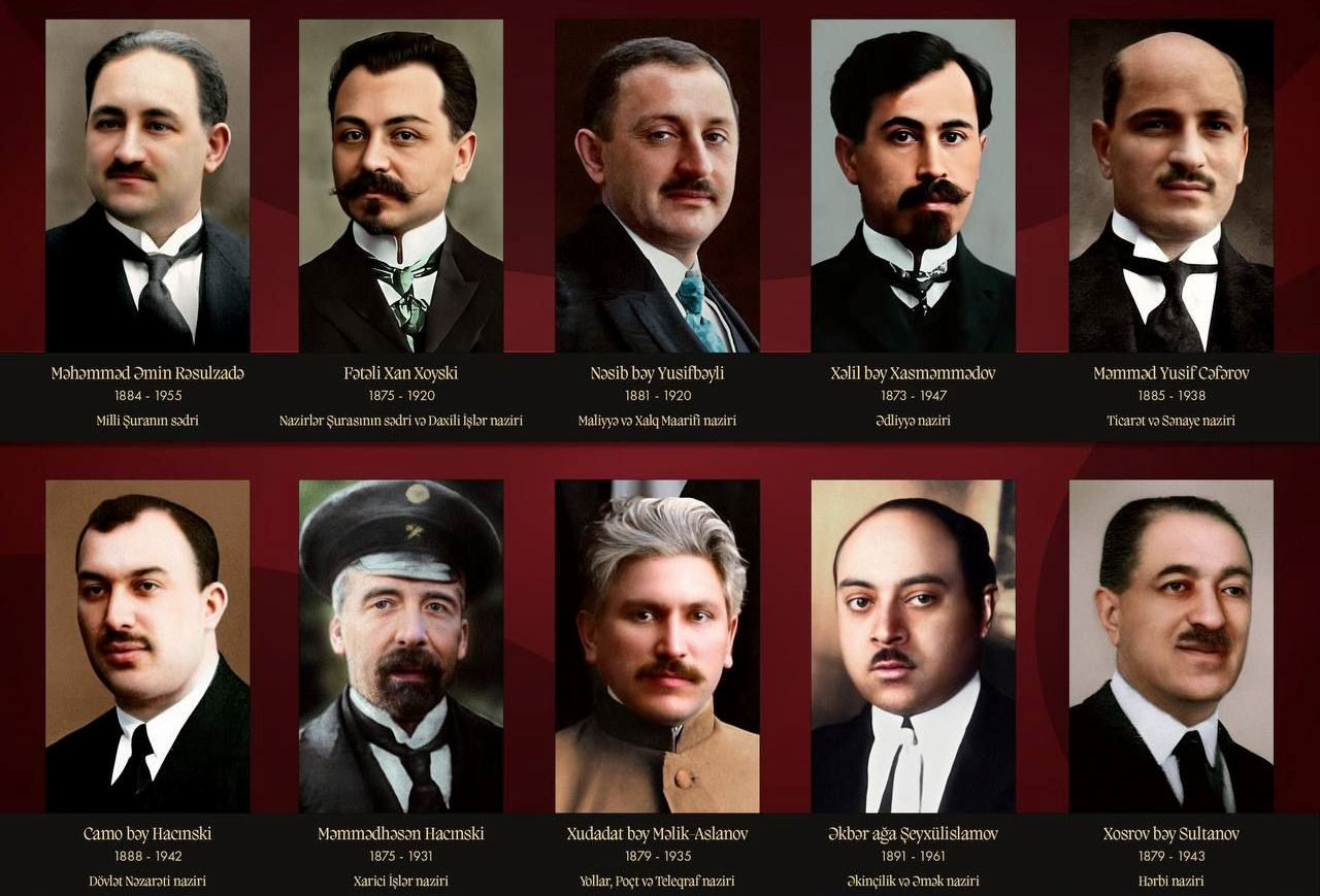 Azərbaycan Cümhuriyyətinin ilk hökumətində nazirlər - ADLAR