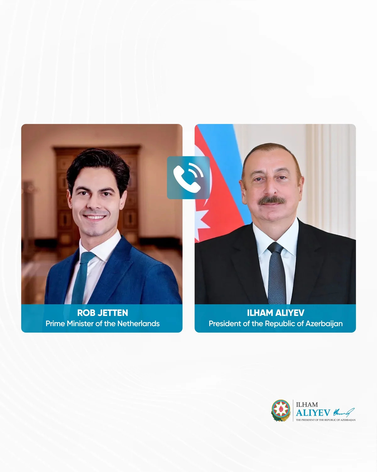 İlham Əliyev Niderlandın Baş naziri ilə telefon danışığı aparıb&nbsp;