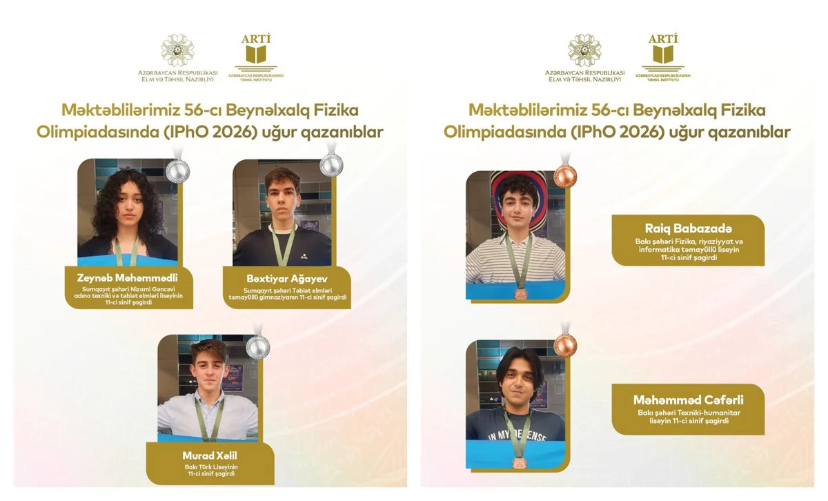 Fizika Olimpiadasında Azərbaycan üçün rekord nəticə