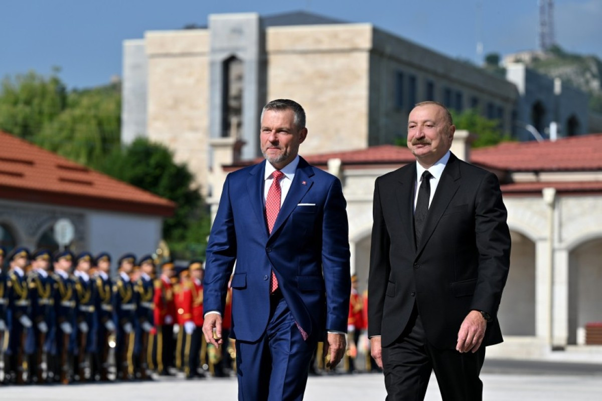 Slovakiya Prezidenti Peter Pelleqrininin Şuşada rəsmi qarşılanma mərasimi olub 
