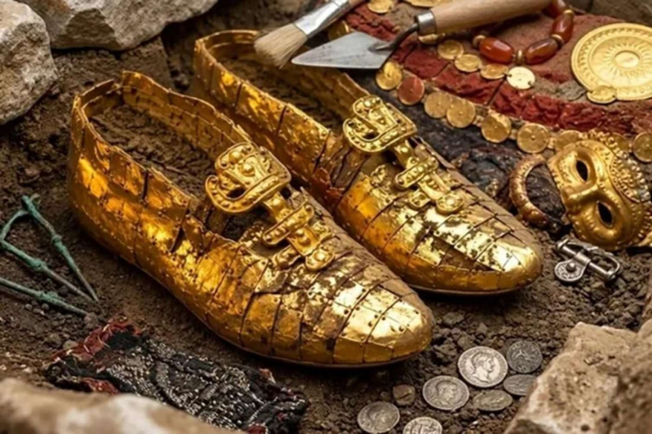 Xəzər dənizi sahilində&nbsp; qızıl ayaqqabı tapıldı&nbsp;
