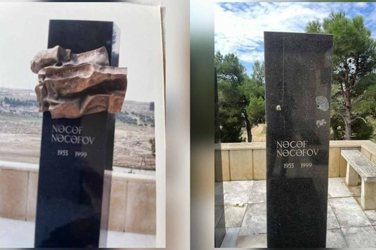 Nəcəf Nəcəfovun məzarındakı barelyefi oğurlayan şəxs tutulub