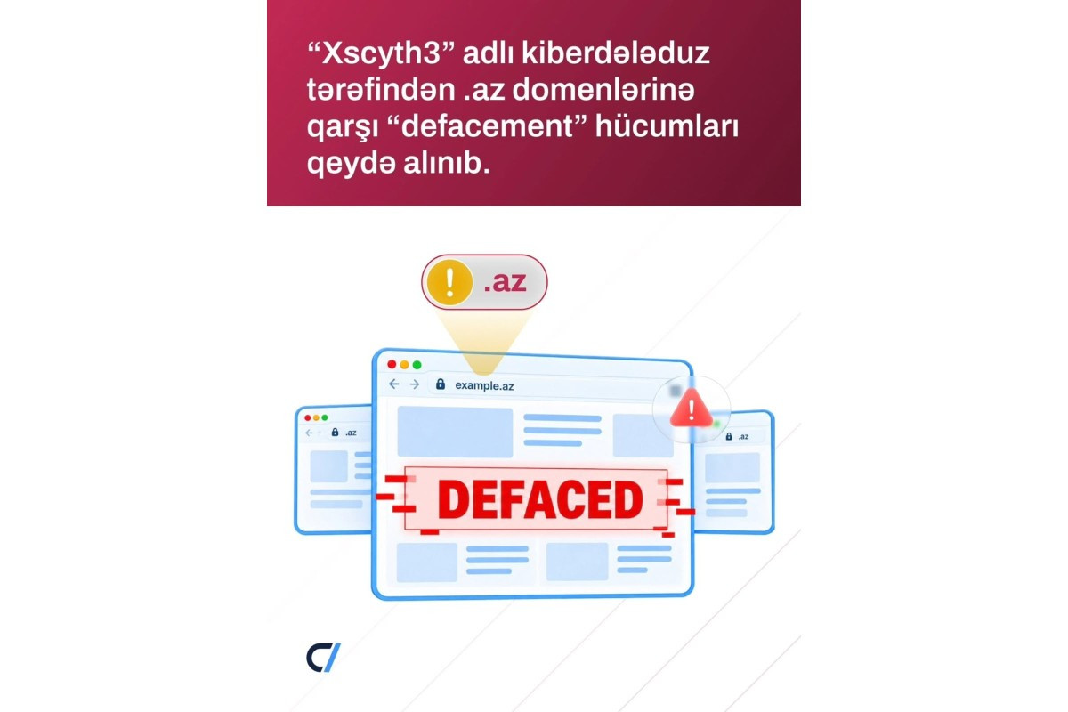 “Xscyth3” adlı kiberdələduz tərəfindən \".az\" domenlərinə qarşı “defacement” hücumları qeydə alınıb&nbsp;