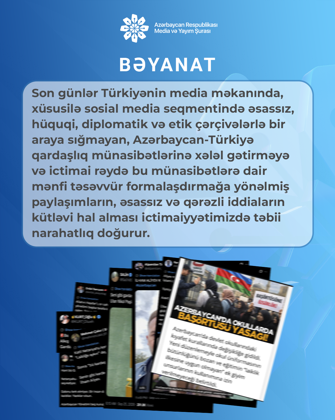 Azərbaycan Respublikası Media və Yayım Şurasının Bəyanatı  