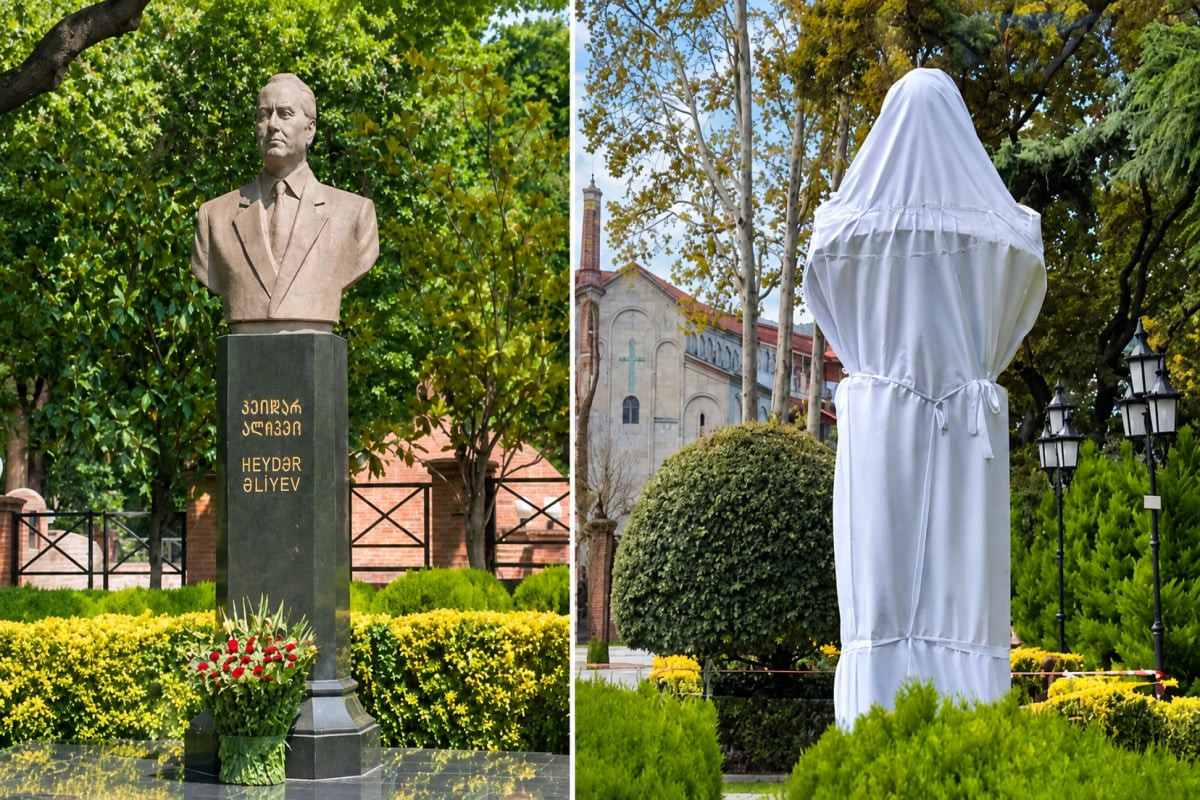 Tbilisidə Heydər Əliyevin büstünü zədələyən Ermənistan vətəndaşı saxlanılıb 