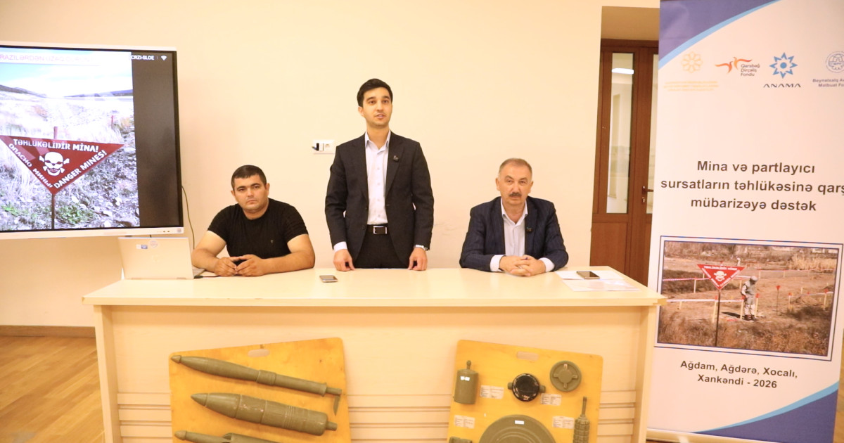 Xankəndidə mina təhlükəsinə dair yekun maarifləndirmə təlimləri keçirilib 