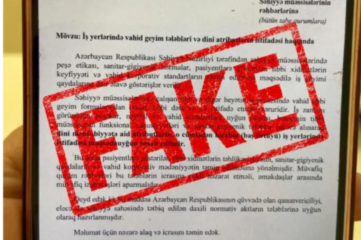 Hicabla bağlı yayılan bu xəbər saxtadır - RƏSMİ&nbsp;