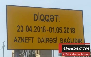 Bu yoldan Bakıya giriş tam bağlanır - Diqqət