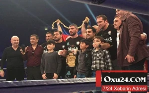 Azərbaycan döyüşçüsü dünya kəmərinə sahib oldu