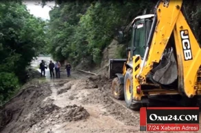 Zaqatalada dağda uçqun olub - FOTO