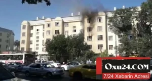 Bakıda yaşayış binası yanır